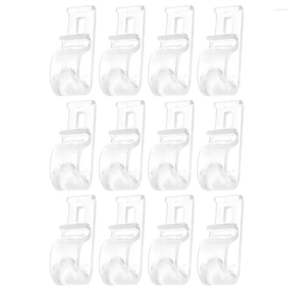 Rideau 12 Pcs Clip Crochets Rideaux Décoratifs Rouleau Clips Transparent Fenêtre Shades Cintres Store Cordon Sécurité Tire