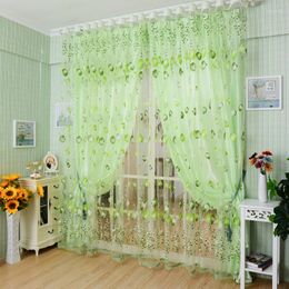 Gordijn 1 st 1m 2m raamgordijnen pure voile tule voor slaapkamer woonkamer balkon keuken tulpen patroon zonneschadigen cortinas rideaux