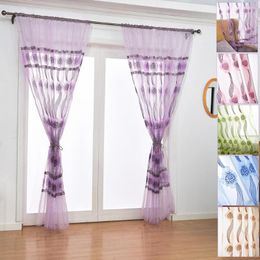 Gordijn 1 pk drapes in woonkamer eenvoudige roze gordijnen met rimpel voor slaapkamerraam pure tule voile deur screening