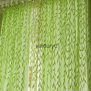 Rideau 1 pièce rideaux en Tulle modernes élégants pour salon chambre cuisine rideaux transparents à feuilles vertes pour fenêtre rideaux en Tulle Drapesvaiduryd