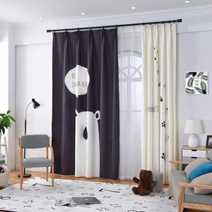 Gordijn 1 pk Home Decor Noordse stijl Gordijnen voor woonkamer 2 stuks Kinderen Slaapkamer Blackout Leuke cartoon bedrukt 1.4 2,6m