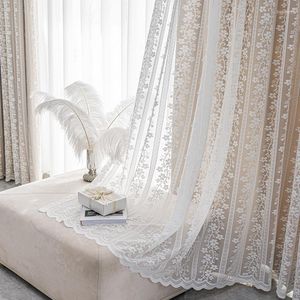 Gordijn 1 vans ins Wit Wit Lace Sheer European-Style Window Mesh Garengordijnen voor slaapkamermeisje Home Decor