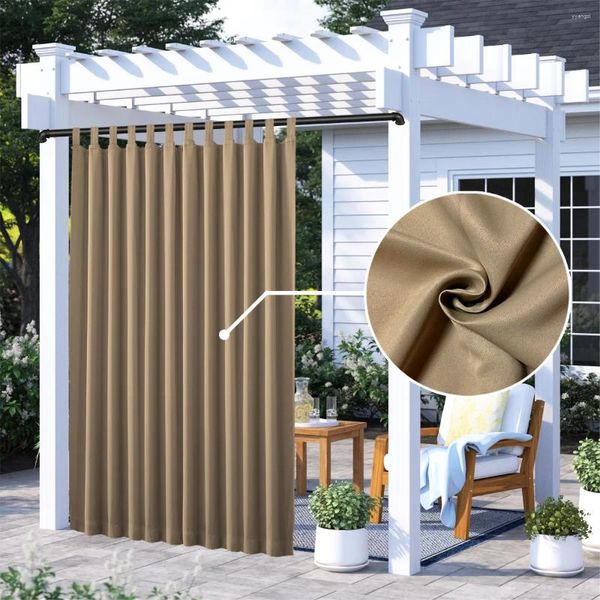 Rideau 1pc imperméable extérieur thermique thermique de blocage de blocage de blocage pour le porche de patio pergola cabana décoration