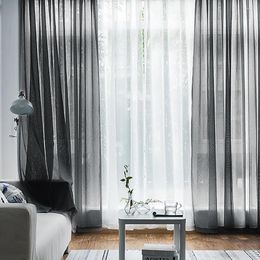 Gordijn 1 stks Solid Color Sheer TuLle Window French Sash Drape Slaapkamer Woonkamer Balkon Patio Decor Home Textiel