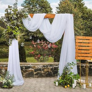 Cortina 1 Uds., cortina de arco de boda, tela de gasa transparente, tul drapeado, telón de fondo, suministros para fiesta, decoración de ceremonia de cortinas para el hogar