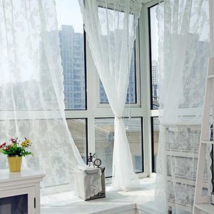 Gordijn 1 stks witte borduurwerkbloemschermen Europese stijl solide voile tule pure voor slaapkamer woonkamer ramen gordijnen