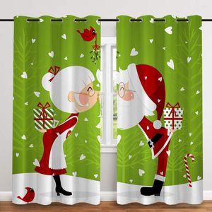 Cortina 2 unids/set tela gruesa de Navidad cortinas opacas para ventana nórdica para dormitorio y sala de estar