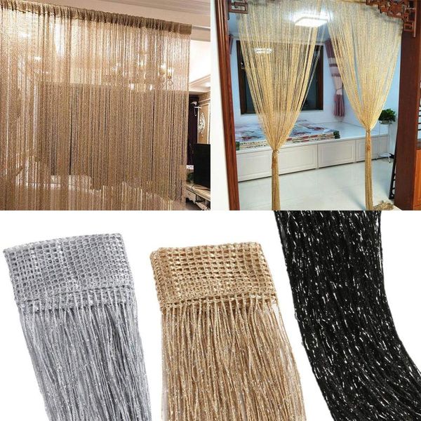 Cortina 200 100cm borla corda cortinas pátio net franja para tela da porta janelas divisor casa sala de estar decoração linha