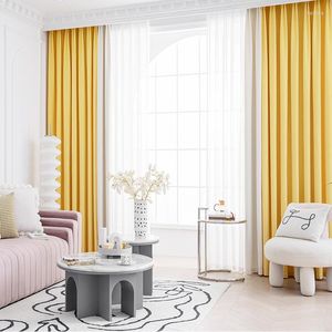 Rideau 2022 jaune citron, couleur moderne, pare-soleil haut solide pour salon, chambre à coucher, fenêtre