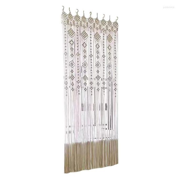 Cortina 2023 Boho macramé cortinas colgantes de pared ventana decoración Bohemia para puerta armario boda telón de fondo arco dormitorio