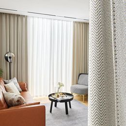 Rideau 2023 ombrage Simple européen moderne nordique vague motif rideaux pour salon salle à manger chambre