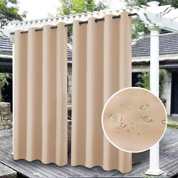 Rideau 2pack intérieur extérieur rideaux étanche thermique isolé onglet coulissant haut extérieur occultant Patio pour porche