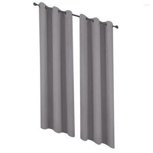 Gordijn 2 stks Moderne thuisraam Blackout Woonkamer Slaapkamer MicroFiber Rigle Design Sunshade afgewerkt Drape