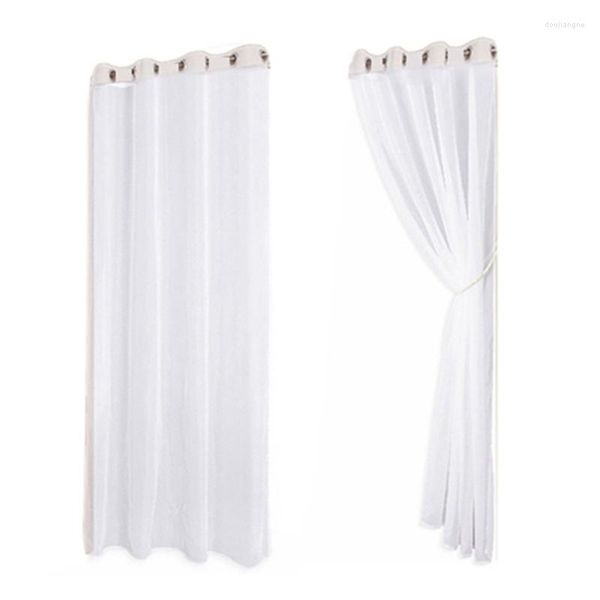 Cortina 2 uds cortinas transparentes para exteriores cortinas de tul blanco sala de estar impermeable pérgola Patio 132X243cm