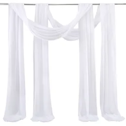 Gordijn 2 stks bruiloft boog decoratie tule chiffon partitie voor huis woonkamer slaapkamer decor