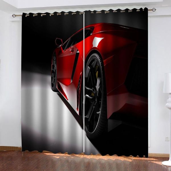 Cortina 3D City Cool Sports Car Truck Pattern Adulto Dormitorio Sala de estar Shade Traje personalizado con accesorios de gancho