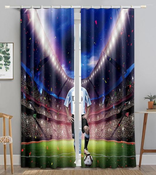 Rideau impression 3D Football étoile stade rideaux pour chambre fenêtre salon décoratif sport maison texitle décor