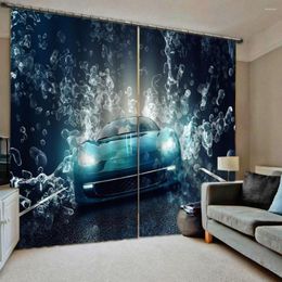 Rideau 3D sport voiture fenêtres rideaux mince pour enfants beau paysage salon chambre cuisine rideaux personnalisé livraison directe