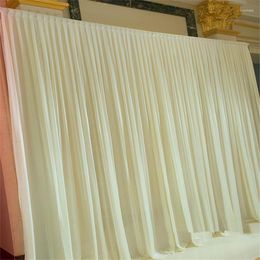 Gordijn 3x6m Ice Silk Fabric White Wedding Backdrop Gordijnen voor feestbanket Decoratie -fase druppels