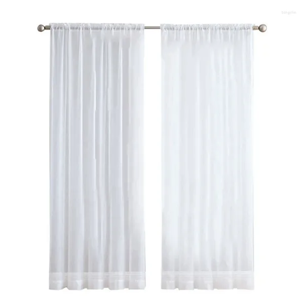 Juego de cortinas de 4 piezas, cortinas transparentes para sala de estar, barra de filtrado de luz, gasa de bolsillo para dormitorio, 100x200cm