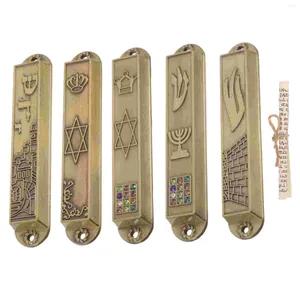 Rideau à défilement de porte, 5 pièces, pilier sacré, Mezuzah, orne le cadeau, supports religieux, décoration de maison, décoration en métal rétro