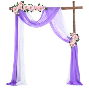 Cortina de gasa de 52x216 pulgadas, cortina con arco de boda, fondo sólido para fiesta de cumpleaños, cenefa decorativa para cama, cortinas de gasa transparente