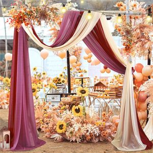 Gordijn 70x550 cm Huwelijksboog Outdoor Drape Achtergrond Drapering Draperie Ceremonie Schaduw Gaas Receptie Decoratie