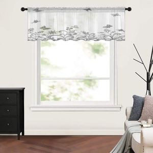 Rideau abstrait Floral et papillons rideaux transparents courts pour salon chambre cuisine Tulle fenêtre traitements