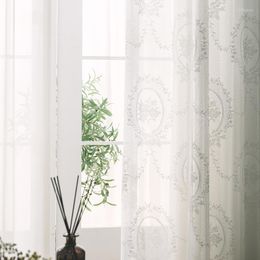 Gordijn American Curtains For Living Room Dining Slaapkamer Franse retro borduurwerkbaai raam Europeaan eindproduct