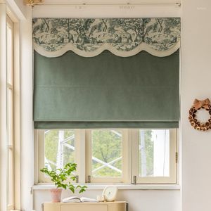 Gordijn American Curtains for Living Room Full-Shading Chenille Cortinas Slaapkamer Roll-up Dubbellaag Romeinse Romeinse Drape Custom