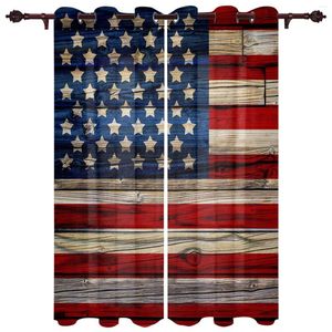 Gordijn Amerikaanse vlag vintage houten korrel raamgordijnen voor woonkamer keuken binnen decor behandelingsvalites