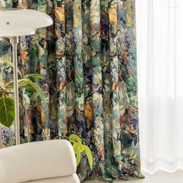 Rideau Style américain Floral rideaux occultants pour salon peinture épaisse chambre fenêtre tissu drapé stores