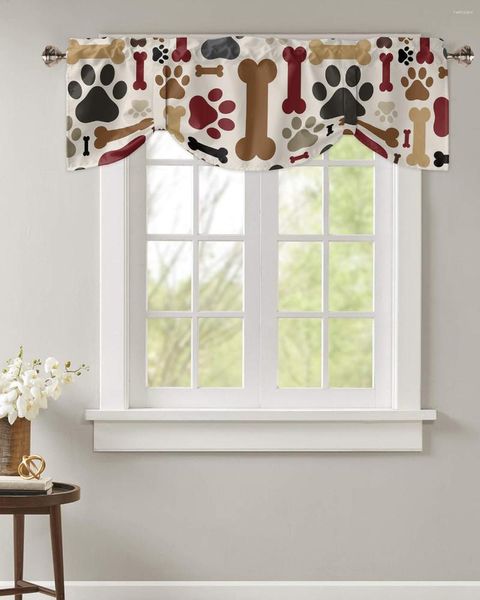 Cortina Animal perro ventana cocina gabinete café amarre cenefa barra bolsillo corto