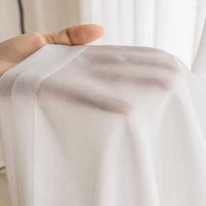 Rideau Anti-crochet Soie Opaque Rêveur Blanc Texture Gaze Voilages Pour Salon Super Doux Épaissi Élégant Balcon Tulle Drapé
