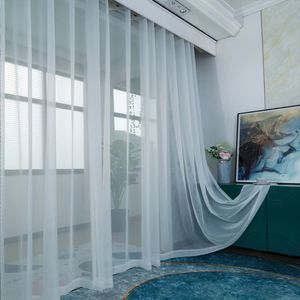 Curtain Asazal White Tulle Sheer Bay Window Gauze Curtains For Living Room Balcony Custom Size Modern Voile Drapes Bedroom Decoration 230923