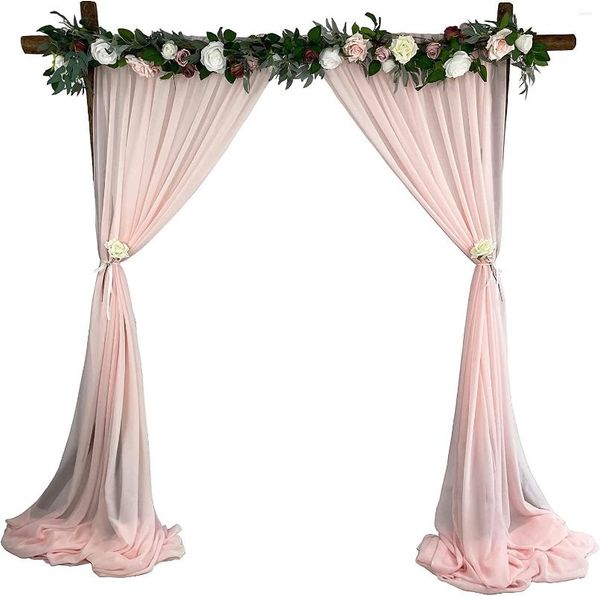 Cortina B001A telón de fondo cortinas 2 paneles 5 pies por 10 pies fondo de tela de gasa transparente romántica boda