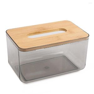 Caja de pañuelos de madera de bambú para cortina, mesa de centro para sala de estar, bandeja de cajón Simple, servilleta de papel para el hogar