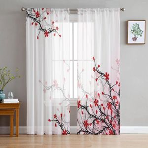 Rideau belle fleur cerise voilages pour salon enfants chambre Tulle cuisine fenêtre traitement rideaux