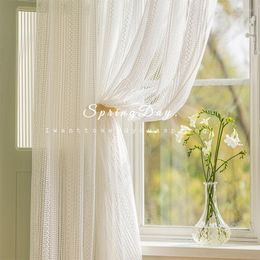 Gordijn Mooi Koreaans wit kanten raamscherm Franse prinsescrème Wind woonkamer slaapkamer float ow