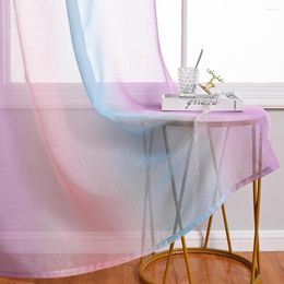 Gordijn Mooi Tule Drape Quick Drying Window Inkapsibel transparant gradiënt decoratief