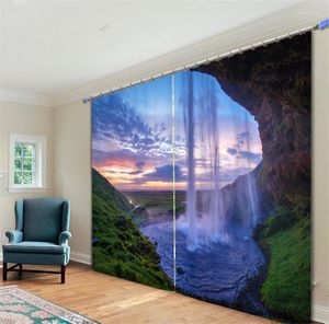 Gordijn prachtige waterval 3d black -out raam gordijnen voor woonkamer beddengoed el/kantoor gordijnen cortinas para sala