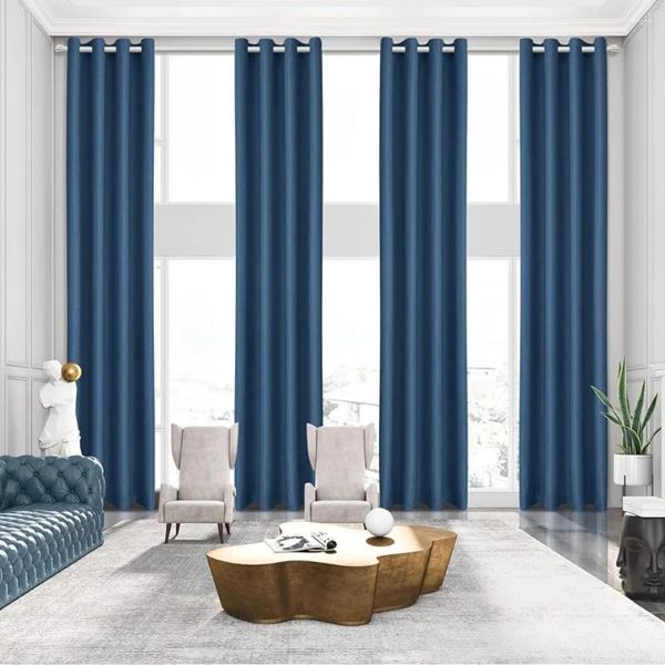 Rideau chambre à coucher (1 panneau rideaux de salon de luxe pour salon bleu 50 pouces largeur X 168 longueur) mousseline de soie sans fret