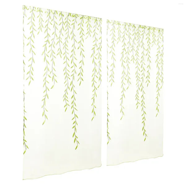 Rideau rideaux de chambre à coucher fenêtre transparent vert citron pour écran Tulle nuances