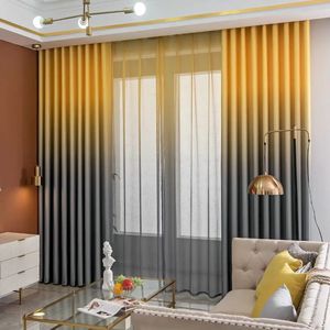 Cortina dormitorio cortinas opacas gruesas hogar sala de estar color degradado atmosférico cortina a prueba de ruido el conjunto de cortinas de lujo 231019
