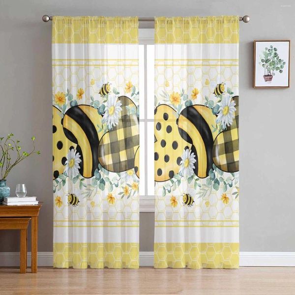 Curtain Bee nid eucalyptus feuilles de fleur de marguerite