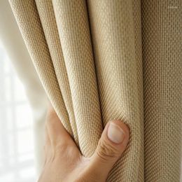Cortina BILEEHOME moderna de lino de grano de arroz opaca para dormitorio sala de estar aislamiento térmico 75% sombreado cortinas de cocina