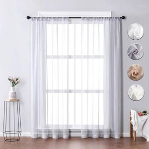 Rideau BILEEHOME solide Tulle fenêtre transparente pour salon chambre rideaux modernes tissu Voile rideaux aveugles cuisine