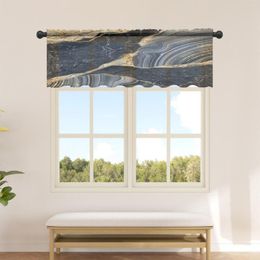 Curtain Black Marble Texture Short Tulle Kitchen Cabinet Curtains Living Room Bedroom For Home Decor