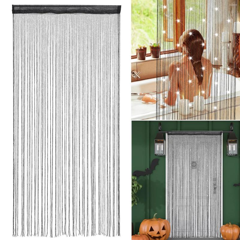 Cortina ventana negra 3 cuentas divisor de cristal cadena decorativa cortinas modernas para puerta habitación