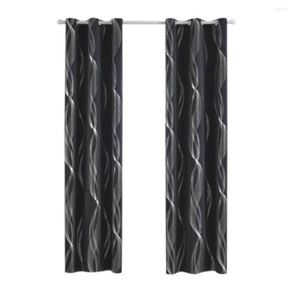 Cortinas opacas de 52 x 84 pulgadas, juego de 2 paneles con ojales, aislamiento térmico, para oscurecer la habitación, color negro